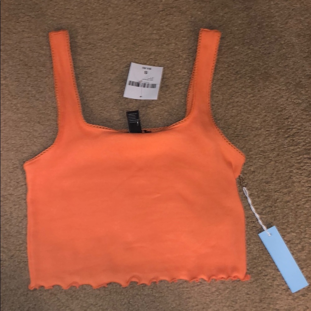 Neon orange cropped top! Size small